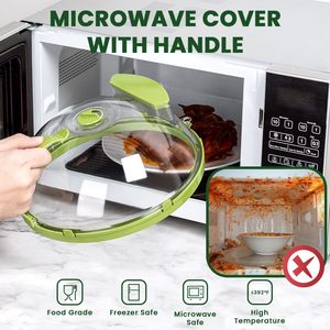 Ustensiles de cuisine ustensiles de cuisson couvercles cuisine salle à manger couvercle anti-éclaboussures transparent Tapa Para Dentro micro-ondes couvercle alimentaire avec vapeur d'eau et poignée - Product Image 4