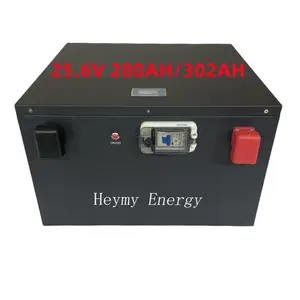 25.6v 280ah lifepo4 baterias Metal caixa Armazenamento DIY 12V 24V bateria de ferro de lítio com BMS 200A para 280ah 300ah bateria