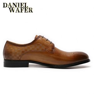 Zapatos Oxford de Vestir para Hombre, de Cuero Genuino Italiano, Color Marrón, con Cordones, para Boda, Oficina, Traje - Product Image 5