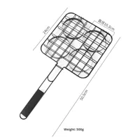 Four-Burger résistant à la chaleur Barbecue Clip Patty Grill Net Outdoor Non-Stick Grill Burger Basket