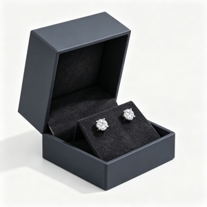 Premium Earring Stud Hinged Box with Velvet Insert Foil Stamping Logo Branded Jewelry Packaging <b>Case</b> Bulk Factory Direct Sale - Product Image 4