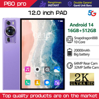 Tablet PC Empresarial Intelligence P60Pro de 12 Pulgadas con Pantalla 2K, 10 Núcleos, 20000 mAh, 16 GB + 512 GB, Android 14, Wi-Fi, 4G, 5G, GSM, MTK, Capacitiva
