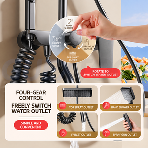 Artículos para el hogar Set de ducha para baño Grifo reforzado Cabezal de ducha presurizado Set de ducha para baño del hogar - Product Image 4