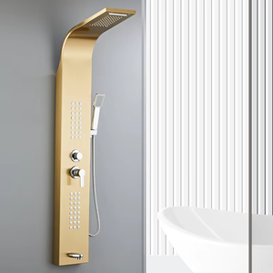 Đen 304 thép không gỉ treo tường đa chức năng Spa vòi hoa sen hệ thống hoàn chỉnh phòng tắm thiết lập với mưa mô hình vòi hoa sen Bảng điều khiển - Product Image 4