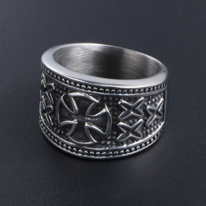 European Style Cross <b>Titanium</b> Steel <b>Ring</b> Men's Jewelry SA375 Gift Accessory - Product Image 4