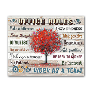 Cita Inspiradora de Ventas Diarias, Reglas de Oficina, Trabaja en Equipo, Impresión en Lienzo, Arte de Pared, Decoración Moderna para Oficina - Product Image 1