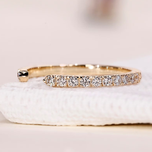 Anillo de Eternidad de Oro Sólido de 10k, 14k, 18k con Diamantes Cultivados en Laboratorio con Certificación IGI, Corte Brillante, Color D, CVD HPHT - Product Image 2