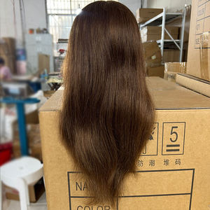 Tête de mannequin <span class=keywords><strong>d</strong></span>'entraînement en cheveux naturels pour <span class=keywords><strong>coiffure</strong></span>, visage de <span class=keywords><strong>femme</strong></span>, mannequin de barbier en cheveux humains véritables - Product Image 6