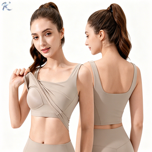 Women Square Neck Workout Tank Top Built in Bra Cropped Yoga Top - Product Image 1
