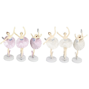 Ballet Girl Cake Toppers 3 Piece Set Pink White Plastic Reusable Birthday Decorations - Product Image 4