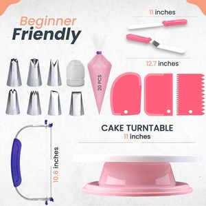 Kit de 464 embouts de douilles à pâtisserie en plastique et acier inoxydable de qualité alimentaire, écologiques, pour la décoration de gâteaux et accessoires de cuisson - Product Image 2