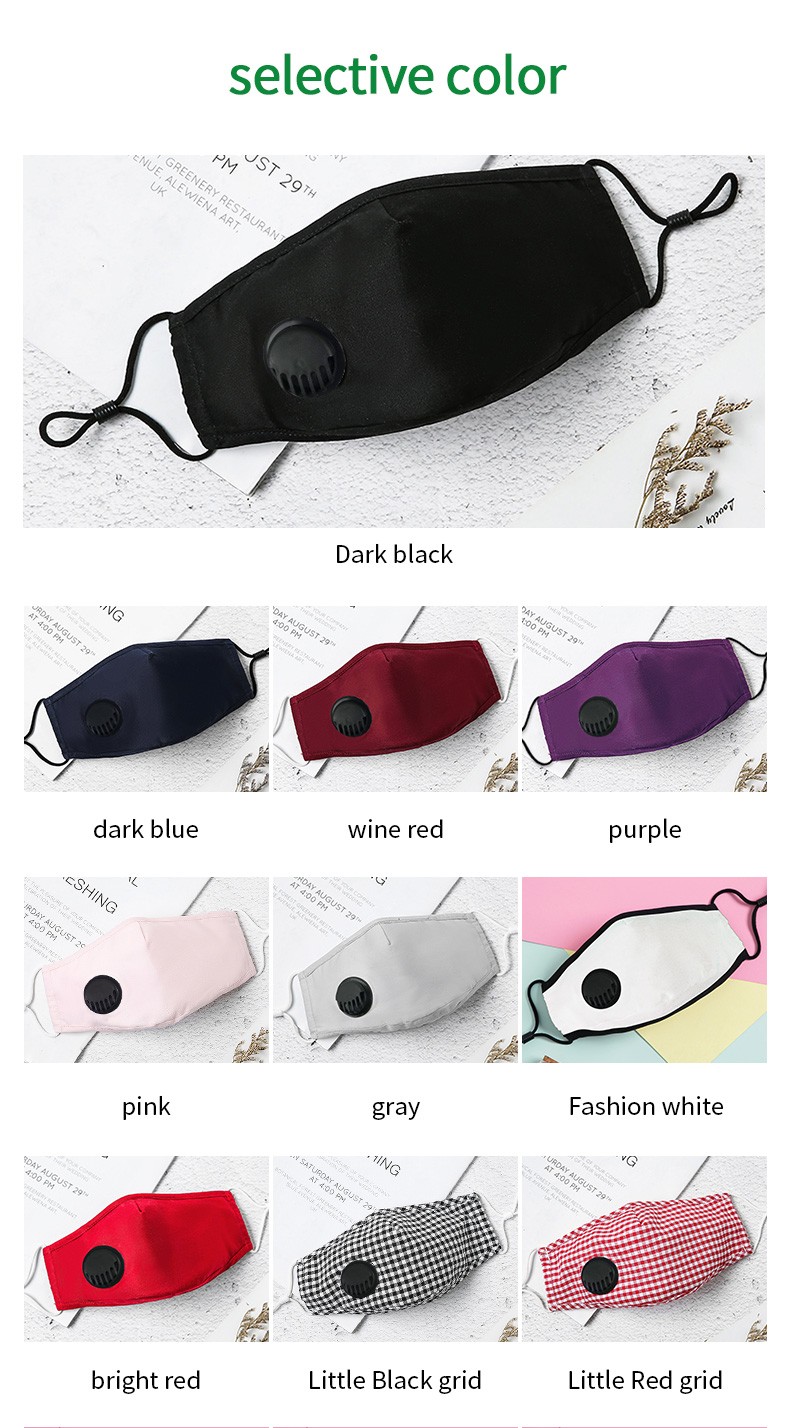 Plain-colored pure cotton mask