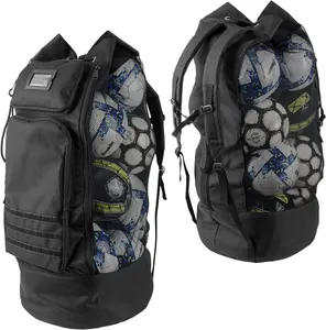 Ağır XL futbol örgü ekipmanları topu çanta antrenör için ayarlanabilir sırt çantası omuz askısı tasarım. Tüm açık için en iyi