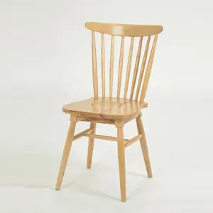 Rústico europeo de alta calidad de madera maciza restaurante Hotel usado Windsor silla sillas baratas para el hogar ()