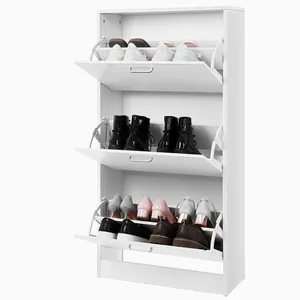 White Modern Wood 50 Pairs Shoe Cabinet Storage Organizer Home 3-Tier Zapateras-de-madera-modern Shoe Racks
