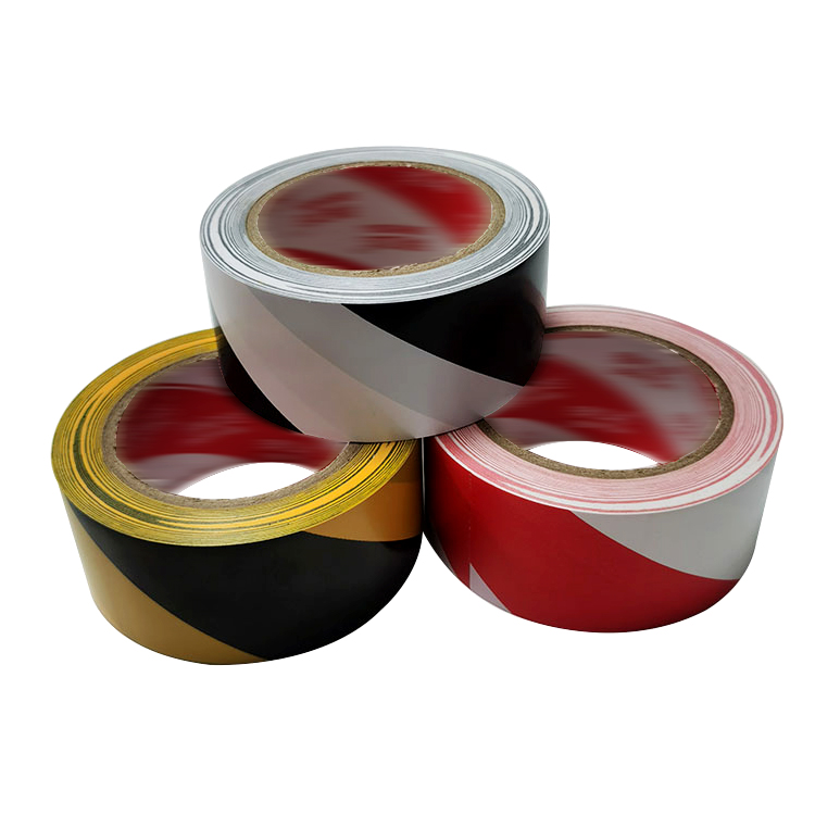 Предупреждающая лента для баррикадов, односторонняя сигнальная лента из ПВХ для маркировки пола