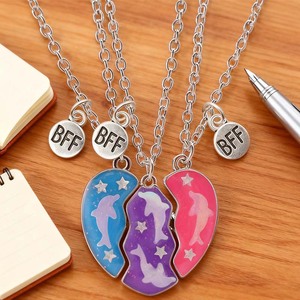 Collar con colgante <span class=keywords><strong>de</strong></span> corazón magnético para mejores amigas, collar <span class=keywords><strong>de</strong></span> <span class=keywords><strong>la</strong></span> <span class=keywords><strong>amistad</strong></span> con imán a juego para niñas. - Product Image 2