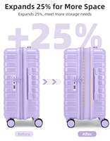 Nouveau style de bagages colorés à la crème et à la lavande de 20 pouces avec serrure TSA Produit de gros d'usine Valise personnelle à bord de la compagnie aérienne