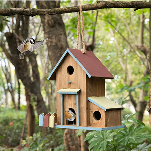 Maison d'<span class=keywords><strong>oiseau</strong></span> <span class=keywords><strong>en</strong></span> <span class=keywords><strong>bois</strong></span> naturel, cabanes d'oiseaux <span class=keywords><strong>en</strong></span> <span class=keywords><strong>bois</strong></span> naturel, maison d'élevage de perroquets suspendus, intérieur extérieur, maison d'<span class=keywords><strong>oiseau</strong></span> <span class=keywords><strong>en</strong></span> <span class=keywords><strong>bois</strong></span> pour le jardin - Product Image 2