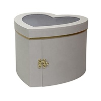 Chengruo Folio Boîte d'emballage cadeau à fleurs en forme de coeur Fenêtre transparente Conception en relief pour maman Saint Valentin Stratification mate