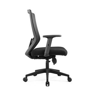 Chaise de travail pivotante en maille noire avec support lombaire chaise de bureau ergonomique exécutive pour salle de réunion - Product Image 2