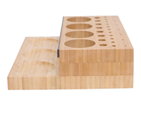 Organisateur de bureau en bois gravé, écologique, classique et moderne, trois-en-un, pour kit de montage de mouches de pêche et support d'outils