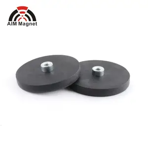 D43mm M6 Hot Sale Stainless Steel Rubber Coated Permanent Neodymium Pot Magnet