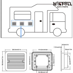 New 12V 24V RV Waterproof Heat Dissipation Air Outlet Exhaust Fan Caravan Side Air Vent <b>Blower</b> Cooling Ventilation - Product Image 4