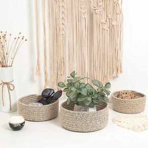 Japanese-style <b>storage</b> <b>basket</b>, cotton <b>rope</b>, imitation rattan woven <b>basket</b>, linen, office <b>storage</b> <b>basket</b>, <b>storage</b> item for - Product Image 4