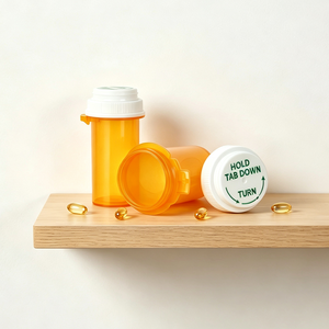 Botellas de Plástico con Tapas Reversibles de 45 ml y 55 ml, Frascos para Medicamentos, Píldoras y Recetas, a Prueba de Niños - Product Image 2