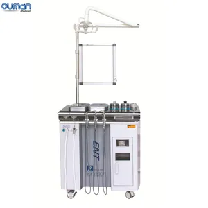 Table de diagnostic ORL en verre trempé pour poste de travail ORL Unité d'examen ORL avec chaises de patient et de médecin