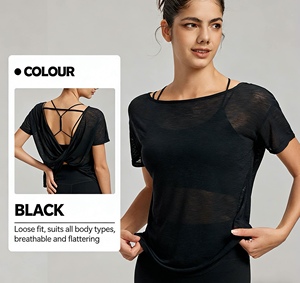 Haut de sport JCX pour femme, fin, d'été, cache-cœur, pour yoga, dos élégant, haut de <span class=keywords><strong>fitness</strong></span> - Product Image 2