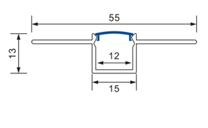 Para iluminación de pared de techo Trimless yeso empotrado montado LED extrusión de canal de aluminio difusor negro panel de yeso perfil led - Product Image 2