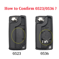 Clé de voiture télécommande plip modifiée ASK/FSK 433Mhz ID46 pour Peugeot 207 308 307 407 607 pour Citroën C2 C3 C4 0523/0536