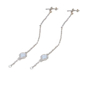 DIY Accessories S925 Silver Ear Nails Lucky Grass Shell <b>Earrings</b> Tassel One 2 Wear 6-10 Pearl Empty Stand <b>Fine</b> <b>Dangle</b> <b>Earrings</b> - Product Image 5