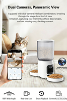 Distributeur de nourriture intelligent pour animaux à double bac avec deux caméras HD, alimentation programmée pour plusieurs animaux et enregistrement vocal