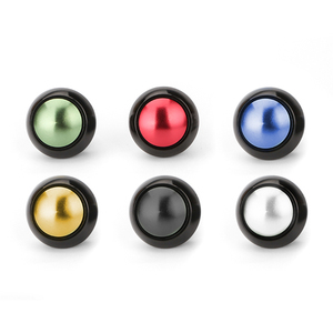 Hban 12mm Màu Xanh Hợp kim nhôm đẩy nút chuyển đổi anodized kết thúc cao nhạy cảm thiết bị văn phòng 250V 1no1nc nút bấm - Product Image 3