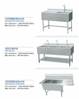 Évier de cuisine commercial en acier inoxydable à double/simple bac, style européen, finition brossée, hauteur réglable, autoportant