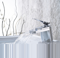 Filtre de salle de bain Cascade Lavabo Robinets d'eau Mélangeur Robinets de lavabo en laiton chromé