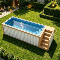 Piscine conteneurisée, piscine modulaire préfabriquée en fibre de verre FRP pour villa avec escaliers