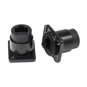Conector Ethernet de red Cat6 de montaje en Panel con cubierta antipolvo Módulo tipo D Enchufe RJ45 Adaptador de interfaz de extensión de señal hembra - Product Image 4