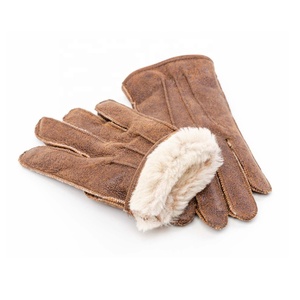 Gants en cuir de mouton de couleur grise doublure en fourrure laine mode broderie personnalisée-conception en gros pour la conduite fête pour le cyclisme - Product Image 4