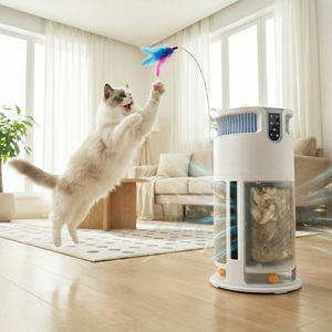 Purificateur d'<span class=keywords><strong>air</strong></span> pour animaux domestiques, 3 vitesses de ventilation, indicateur PM2.5 à 4 couleurs, capture les poils de chat en suspension, griffoir en sisal intégré - Product Image 4