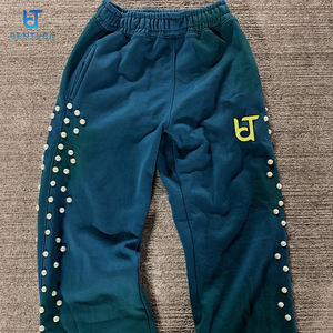 BENTURA personnalisé Jogging Baggy français éponge soleil délavé 100% coton extérieur diamant taille élastique perlé <span class=keywords><strong>strass</strong></span> pantalons de survêtement - Product Image 5