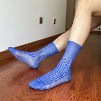 Chaussettes habillées noires respirantes pour hommes, à motif ondulé, en nylon, à bord souple sans rehaussement, couleur unie