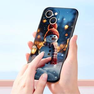 Custodia per telefono di lusso con stampa grafica natalizia per <span class=keywords><strong>iPhone</strong></span> 13 15 14 12 <span class=keywords><strong>11</strong></span> 16 <span class=keywords><strong>Pro</strong></span> MAX XR X SE XS 7 8 Plus TPU <span class=keywords><strong>Cover</strong></span> in Silicone nero - Product Image 5