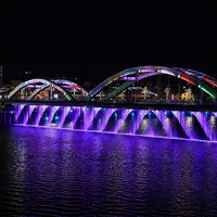 Système de rideau d'eau numérique DMX512 à débit variable pour entrée de pont, aéroport, place publique et centre de transport