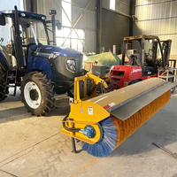 Balayeuse à neige rotative hydraulique avec brosse réglable en angle, en fil d'acier et nylon, pour chargeuse compacte, pour routes et hiver