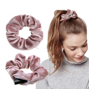 Nuevas Scrunchies Multifuncionales Creativas <span class=keywords><strong>con</strong></span> Cierre, Scrunchies de Terciopelo Suave de Color Sólido <span class=keywords><strong>con</strong></span> <span class=keywords><strong>Bolsillo</strong></span>, Venta al por Mayor - Product Image 6