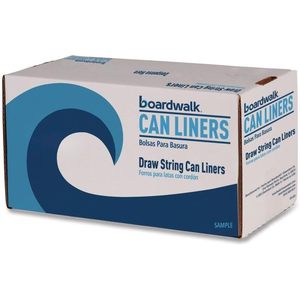 Sacs poubelles ménagers Boardwalk X7658SKKK01 en résine recyclée, 60 gallons, 1,2 mil, 38 x 58, noirs, 50 rouleaux/carton - Product Image 1